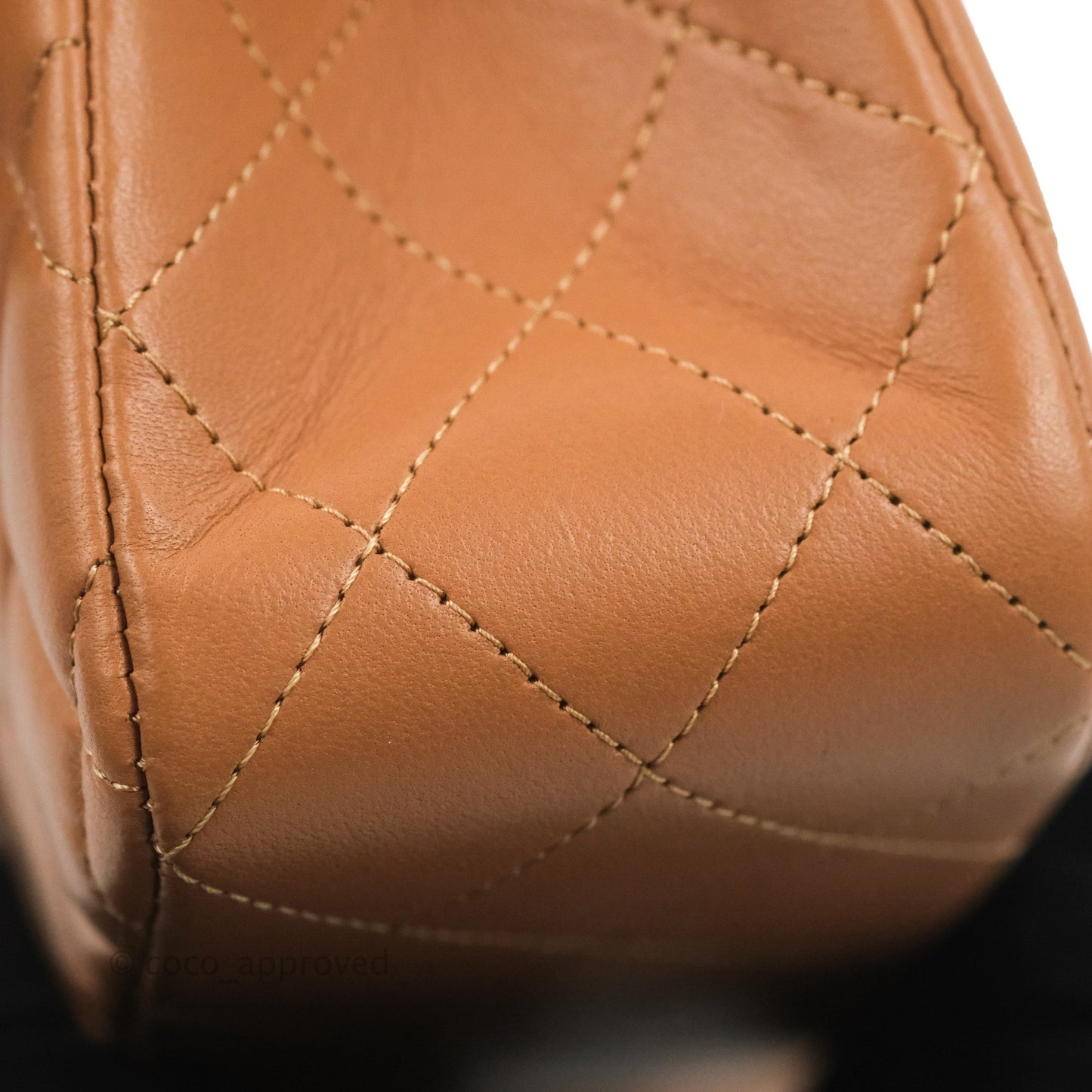 Chanel Small Classic Quilted Flap Dark Beige Caramel Lambskin Gold Hardware 21P