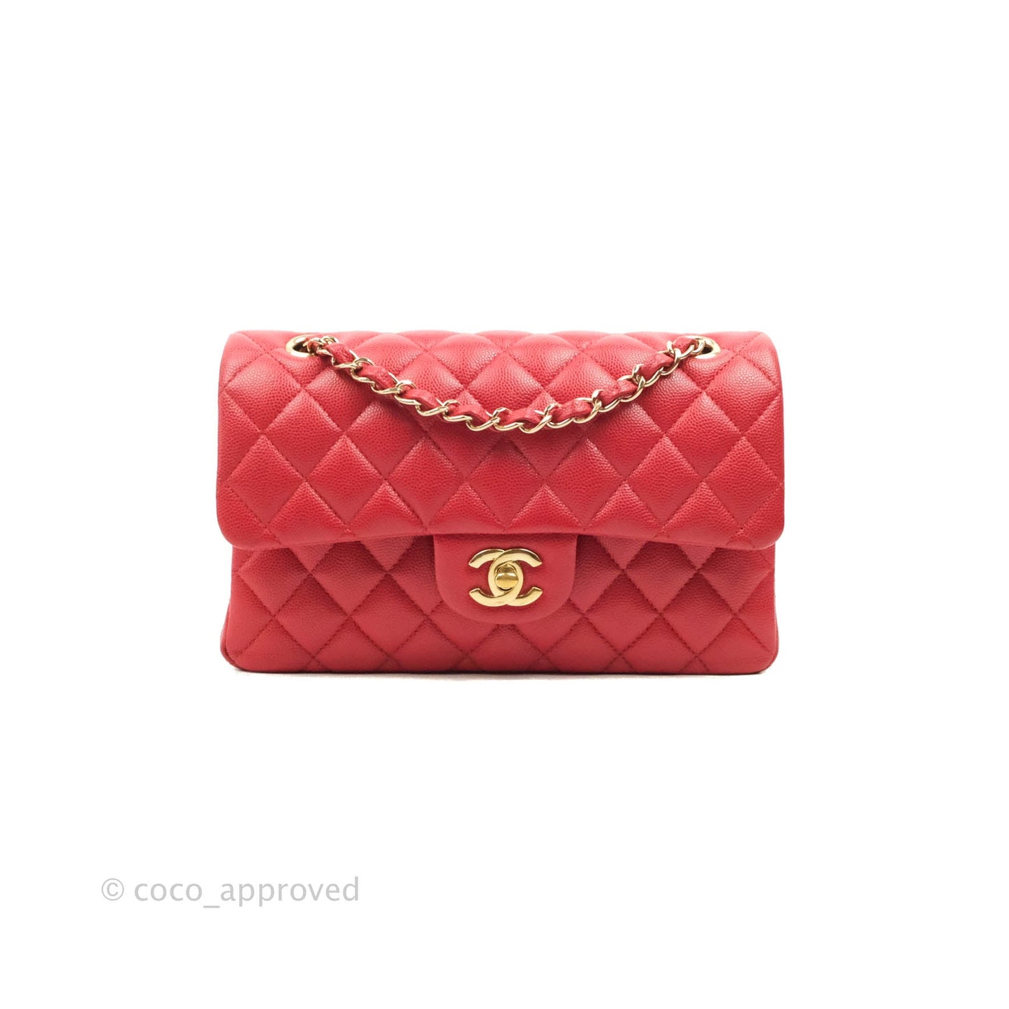 Chanel Classic Small S/M Flap Red Caviar Gold Hardware