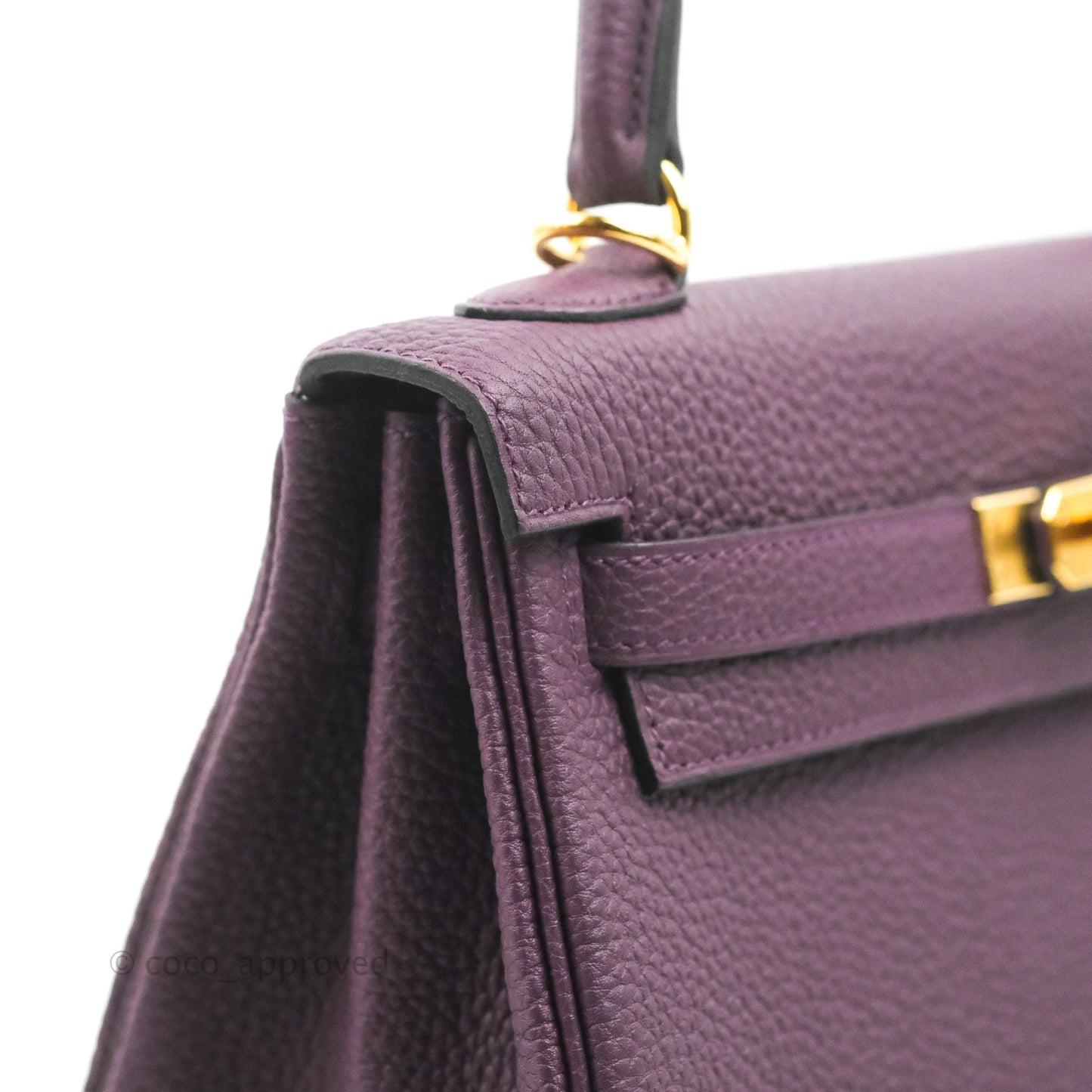 Hermès Retourne Kelly 25 Cassis Gold Hardware