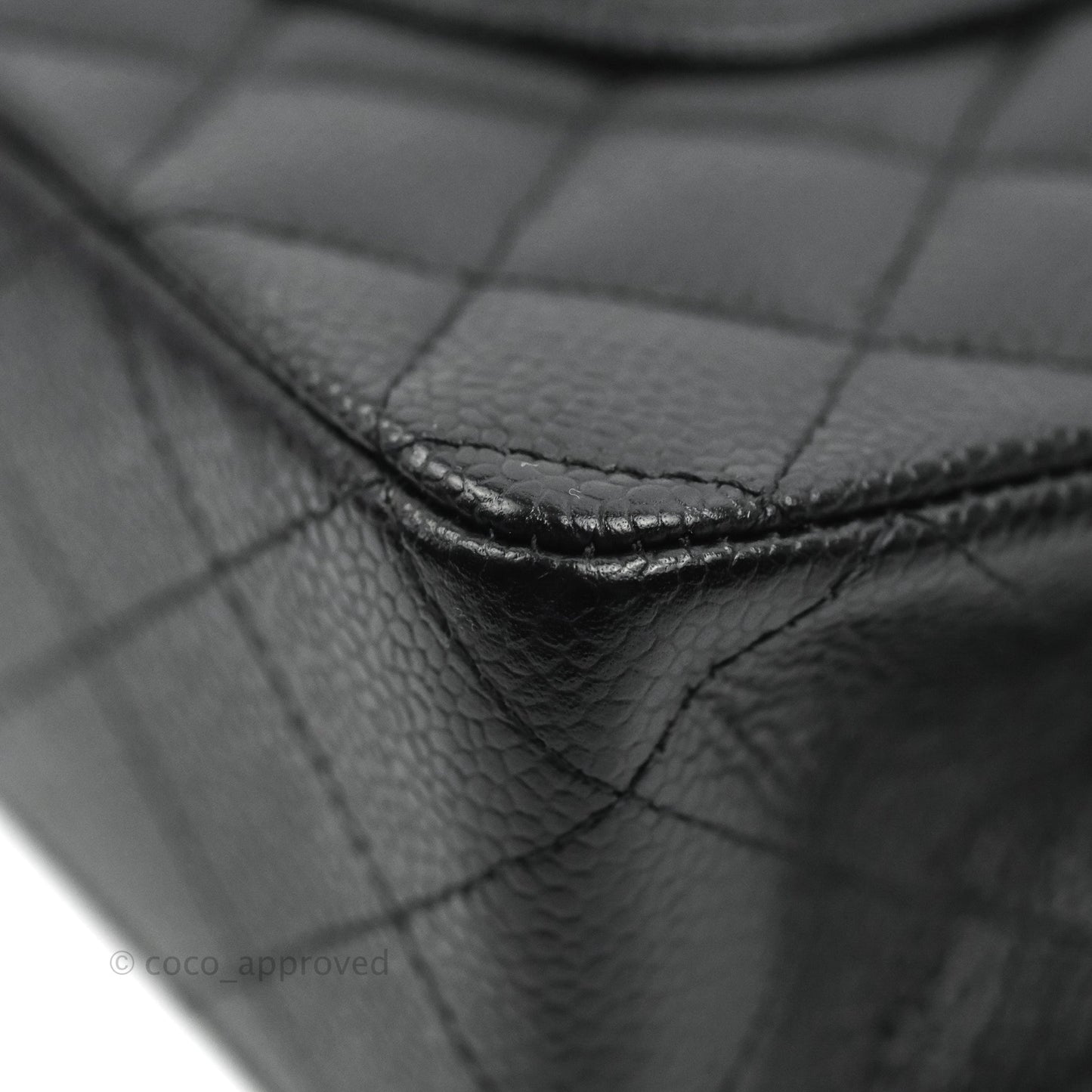 Chanel Classic M/L Medium Flap Quilted Black Caviar Silver Hardware