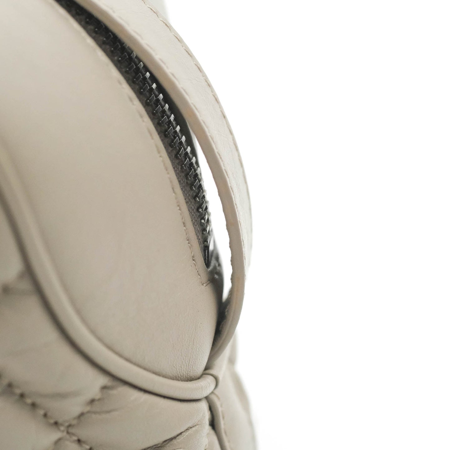 Chanel Quilted Small Coco Handle Bowling Bag Grey Aged Calfskin Ruthenium Hardware