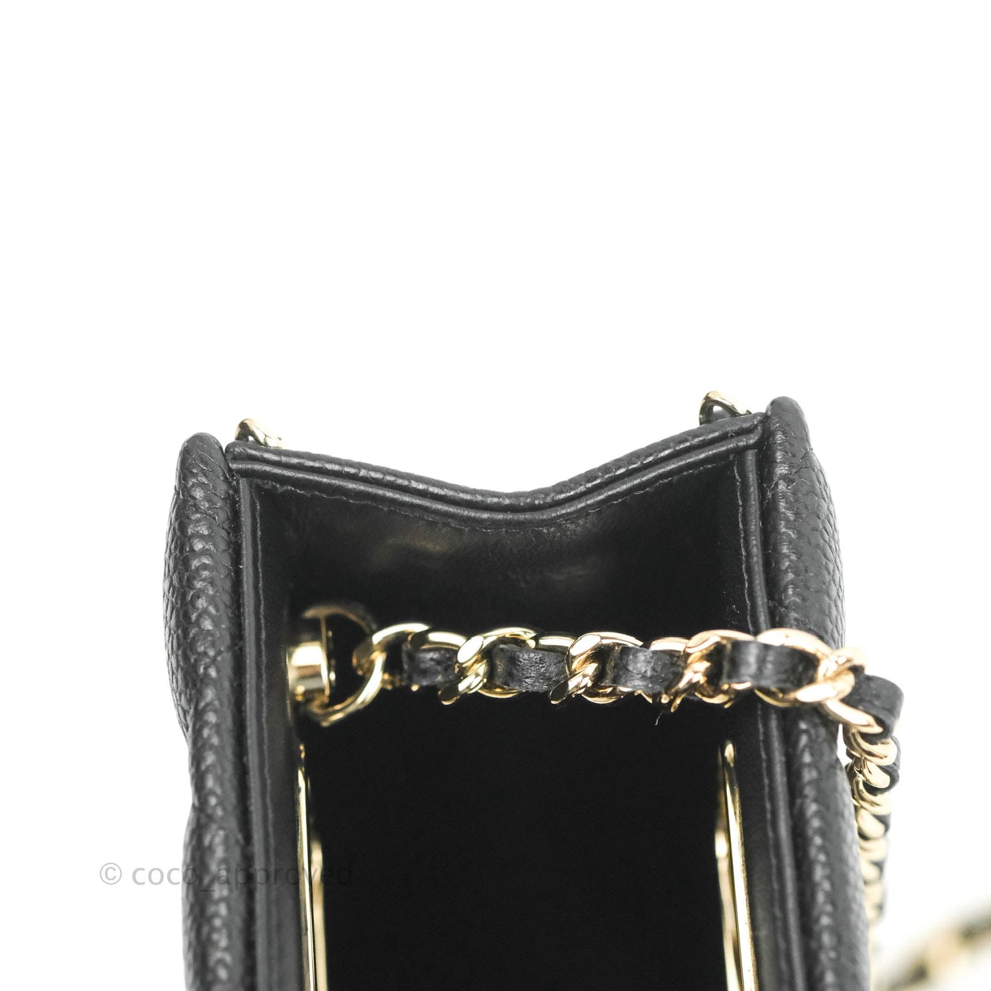 Chanel Evening Bag Caviar Black Gold Hardware 22SS