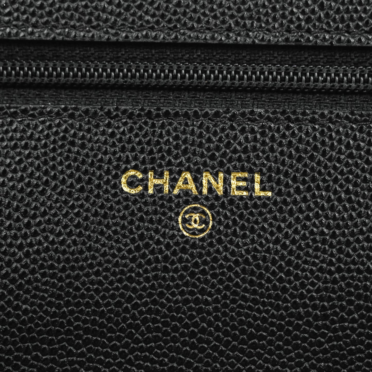 Chanel Quilted WOC Black Caviar Gold Hardware With Charms