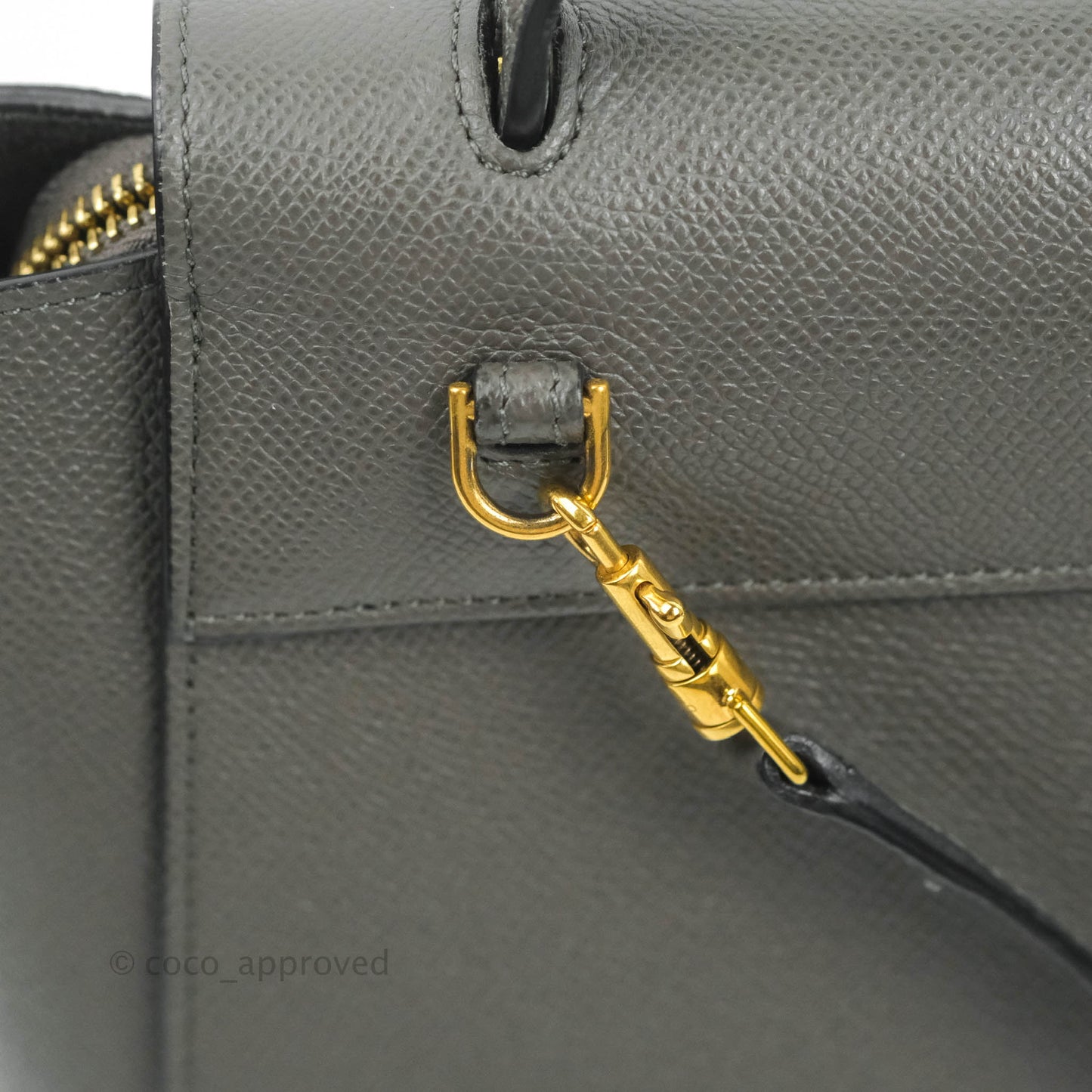 Celine Nano Belt Bag Grey Grained Calfskin Gold Hardware