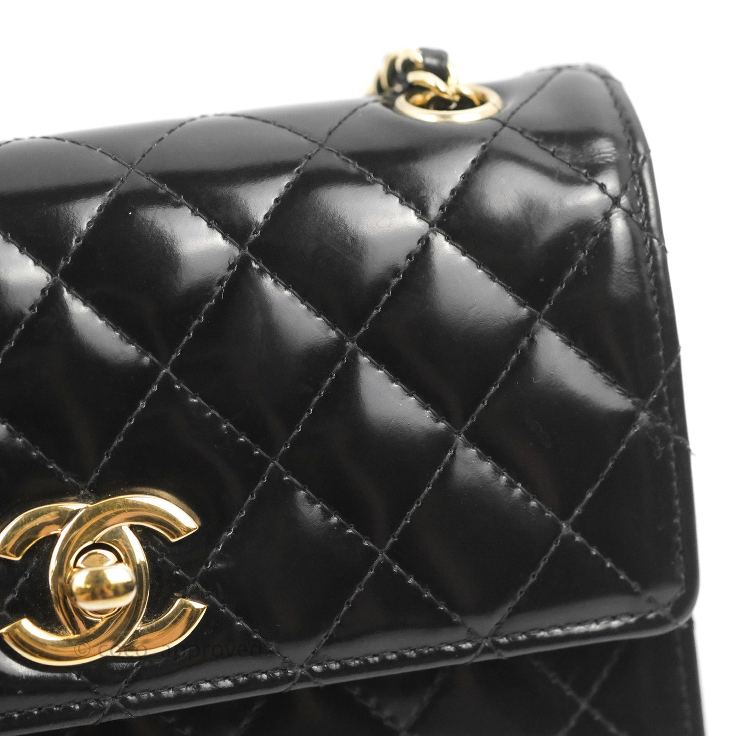 Chanel Mini Flap Clutch with Chain Black Gold Hardware