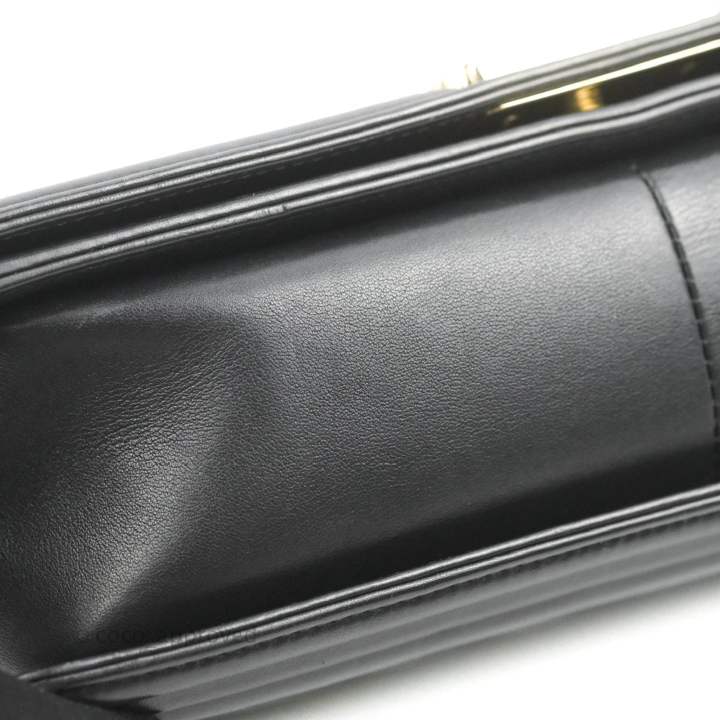 Chanel Chevron Medium Boy Black Calfskin Gold Hardware