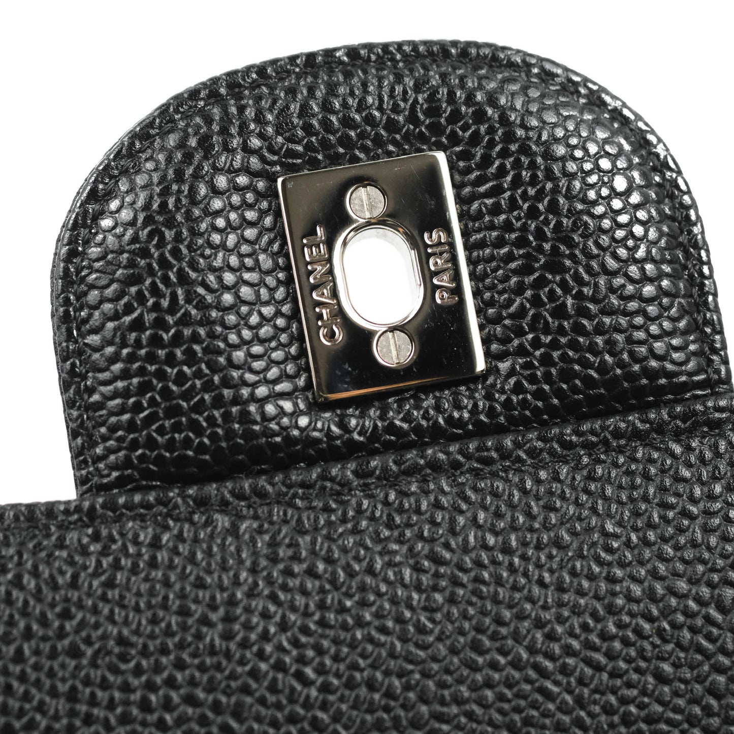 Chanel Quilted Maxi Double Flap Black Caviar Silver Hardware