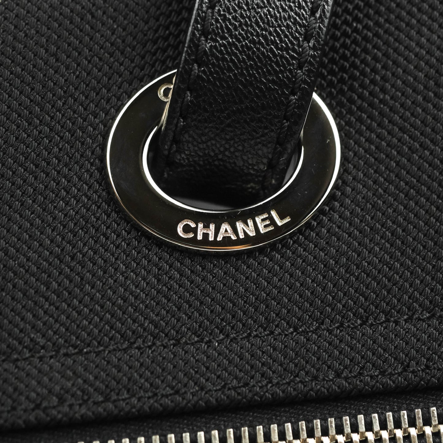 Chanel Quilted Large Paris Biarritz Tote Black Coated Canvas