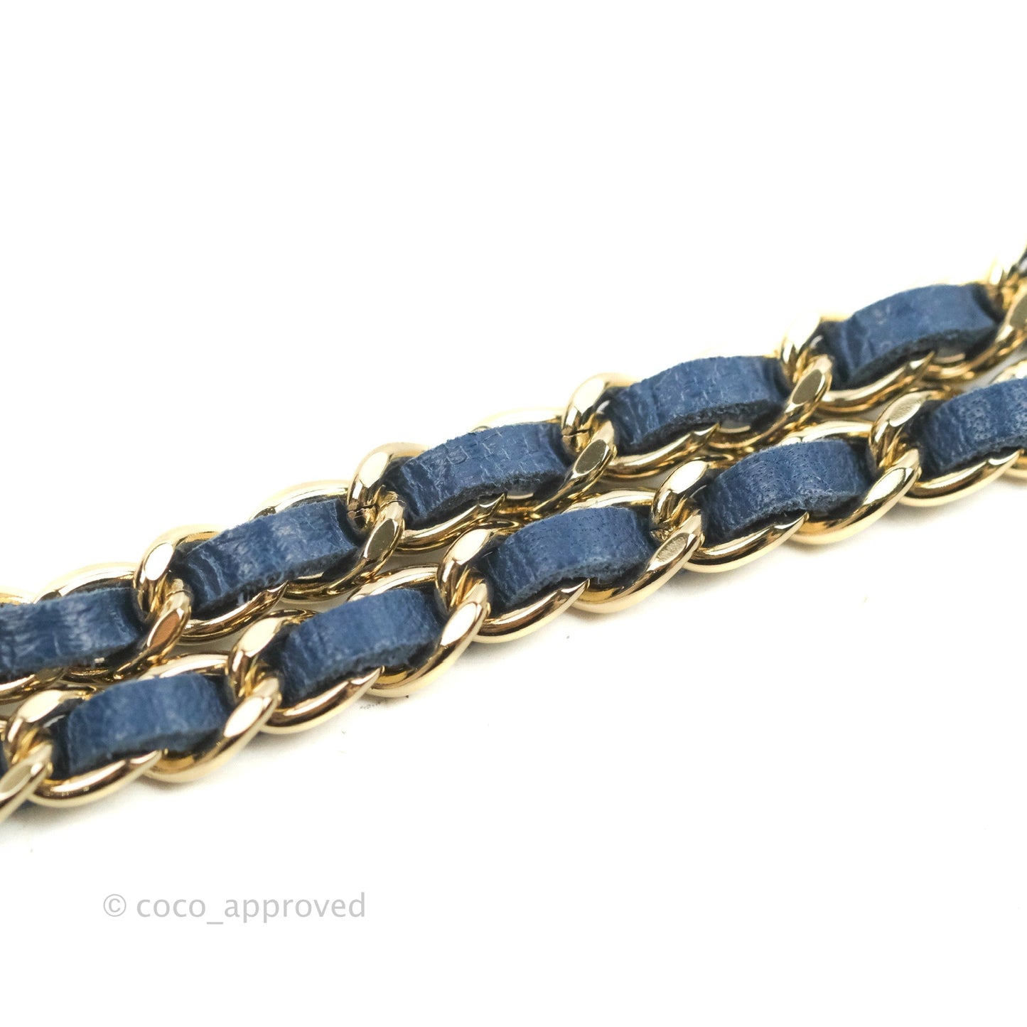 Chanel Mood Denim Mini Bucket Bag with Chain Blue Gold Hardware