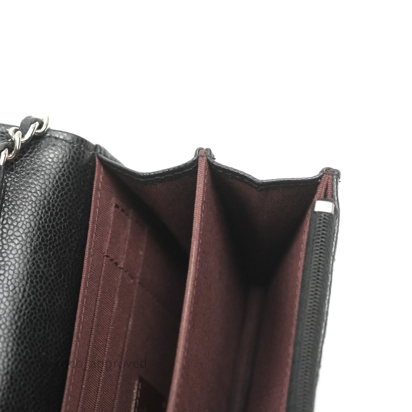 Chanel Quilted Mini Wallet on Chain WOC Black Caviar Silver Hardware