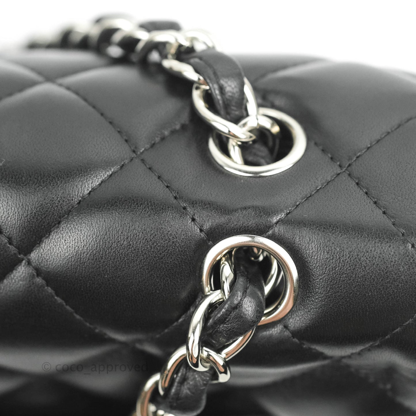 Chanel Quilted Maxi Single Flap Black Lambskin Silver Hardware