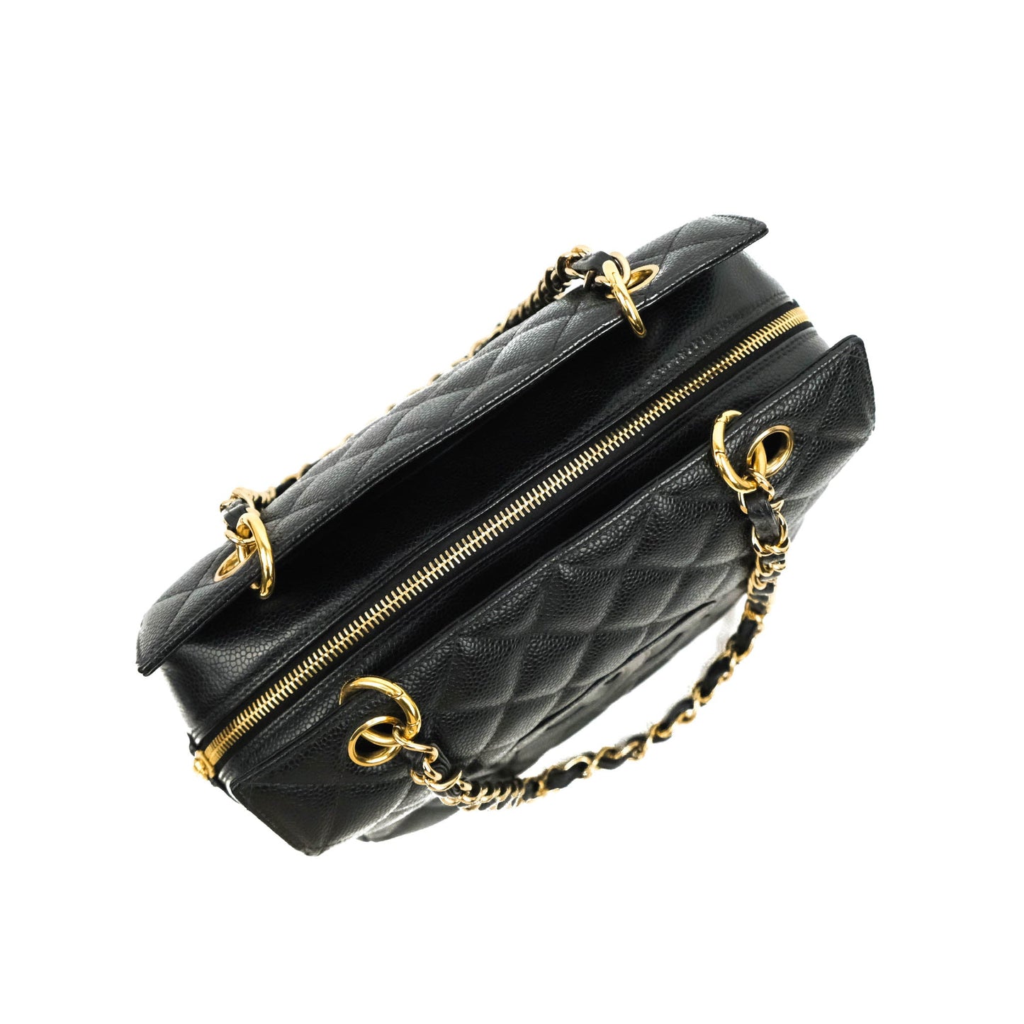 Chanel PTT Petite Timeless Shopping Tote Bag Black Caviar Gold Hardware