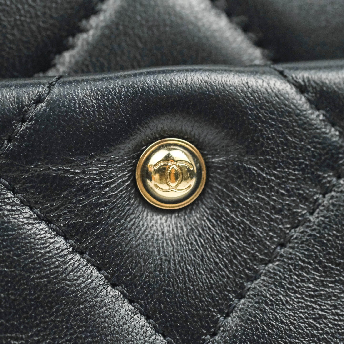 Chanel Quilted Large Resin Bi-Color Chain Flap Bag Black Lambskin Gold Hardware