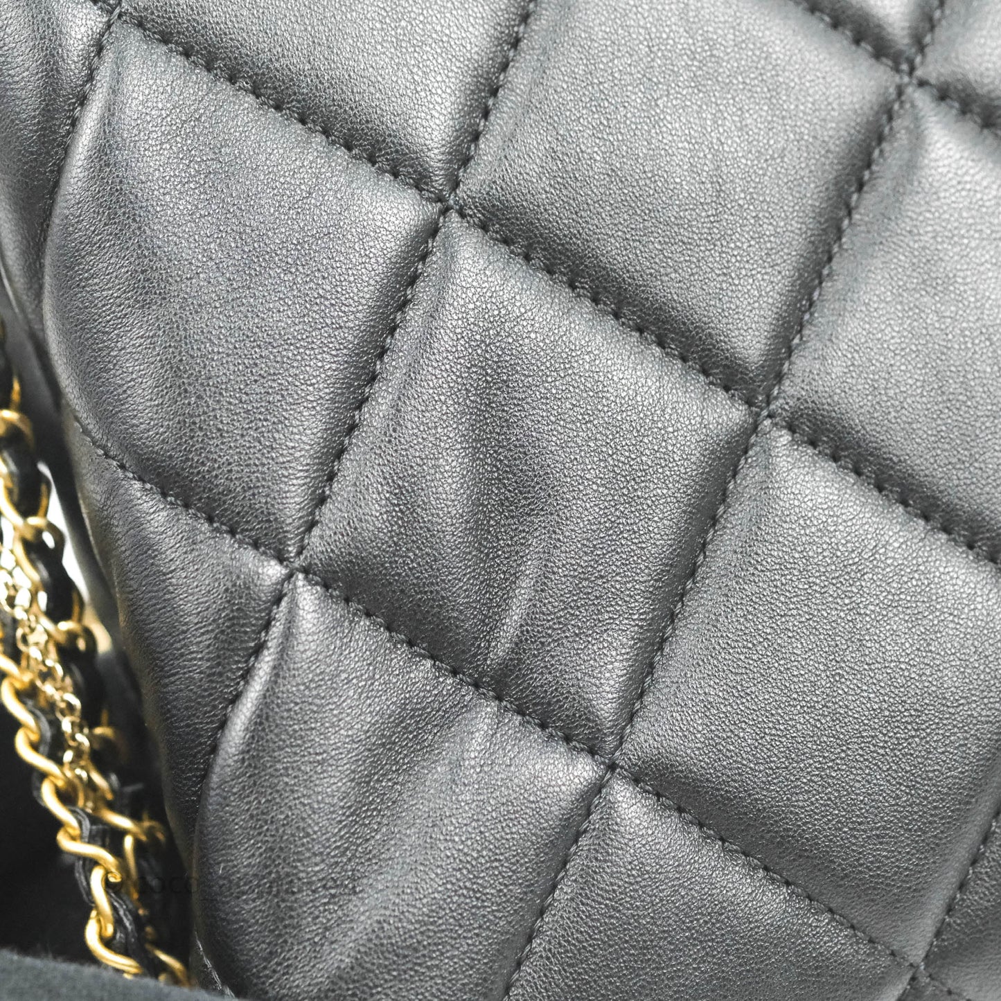 Chanel Mini Flap Bag With Pearl And Woven Chain CC Logo Black Lambskin Aged Gold Hardware 21B