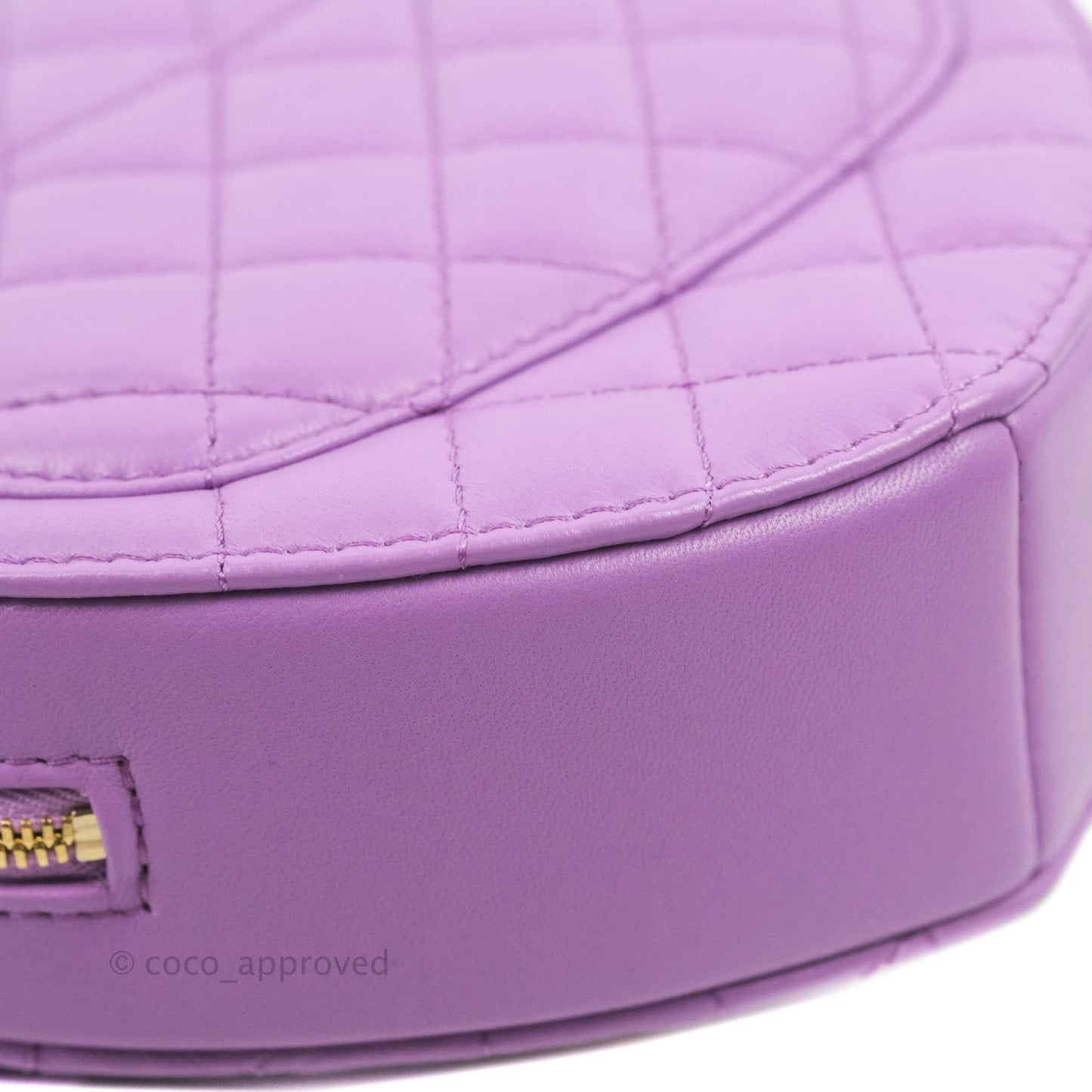 Chanel Large Heart Bag Purple Lambskin Gold Hardware 22S