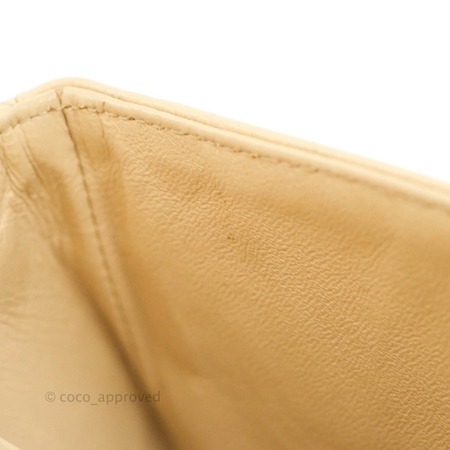 Chanel Classic M/L Medium Flap Quilted Beige Caviar Gold Hardware