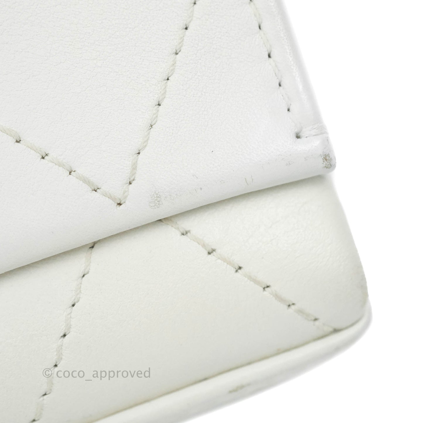 Chanel Flap Bag White Calfskin Gold Hardware 19S