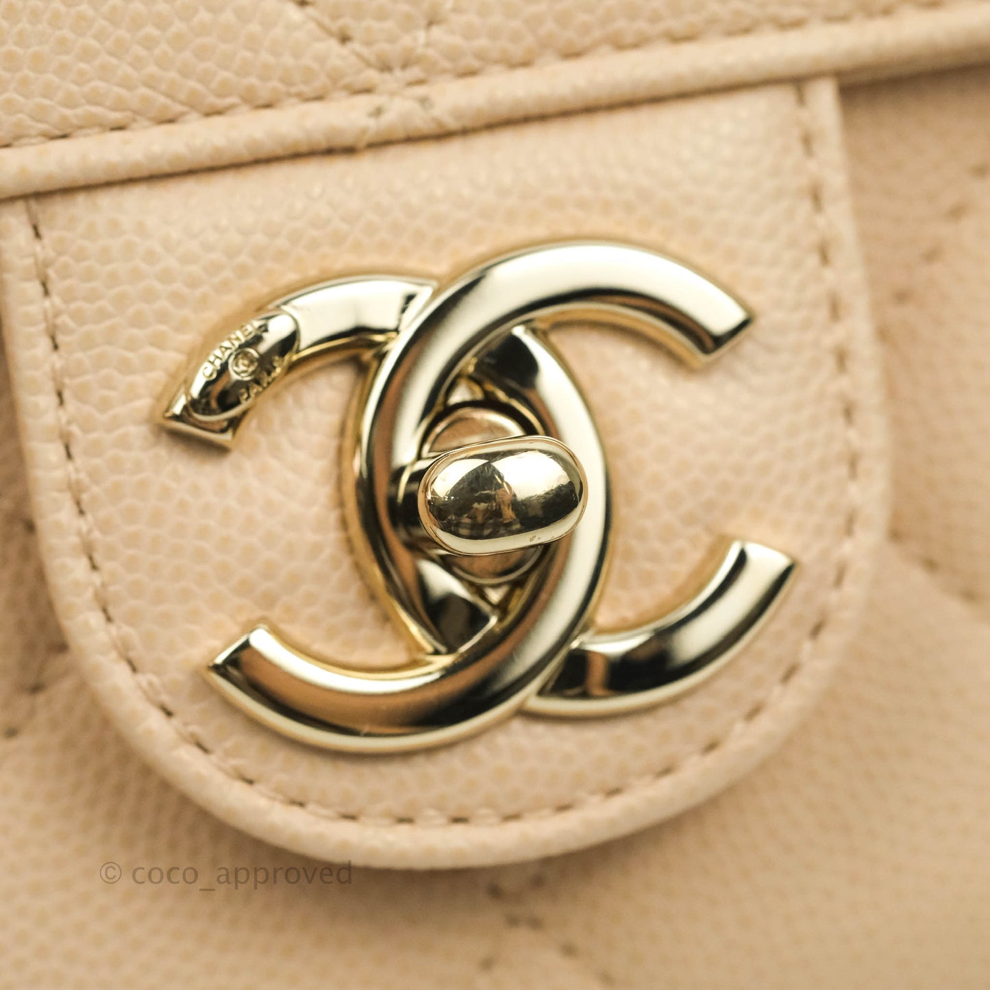Chanel Quilted Small Like The Wallet Flap Light Beige Caviar Light Gold Hardware 22C
