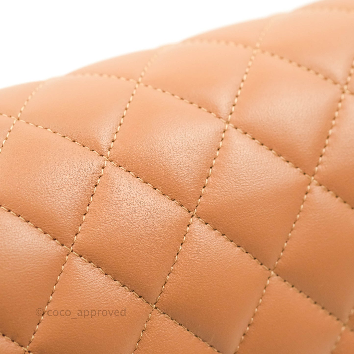 Chanel Classic Small S/M Flap Dark Beige Caramel Lambskin Gold Hardware 22S
