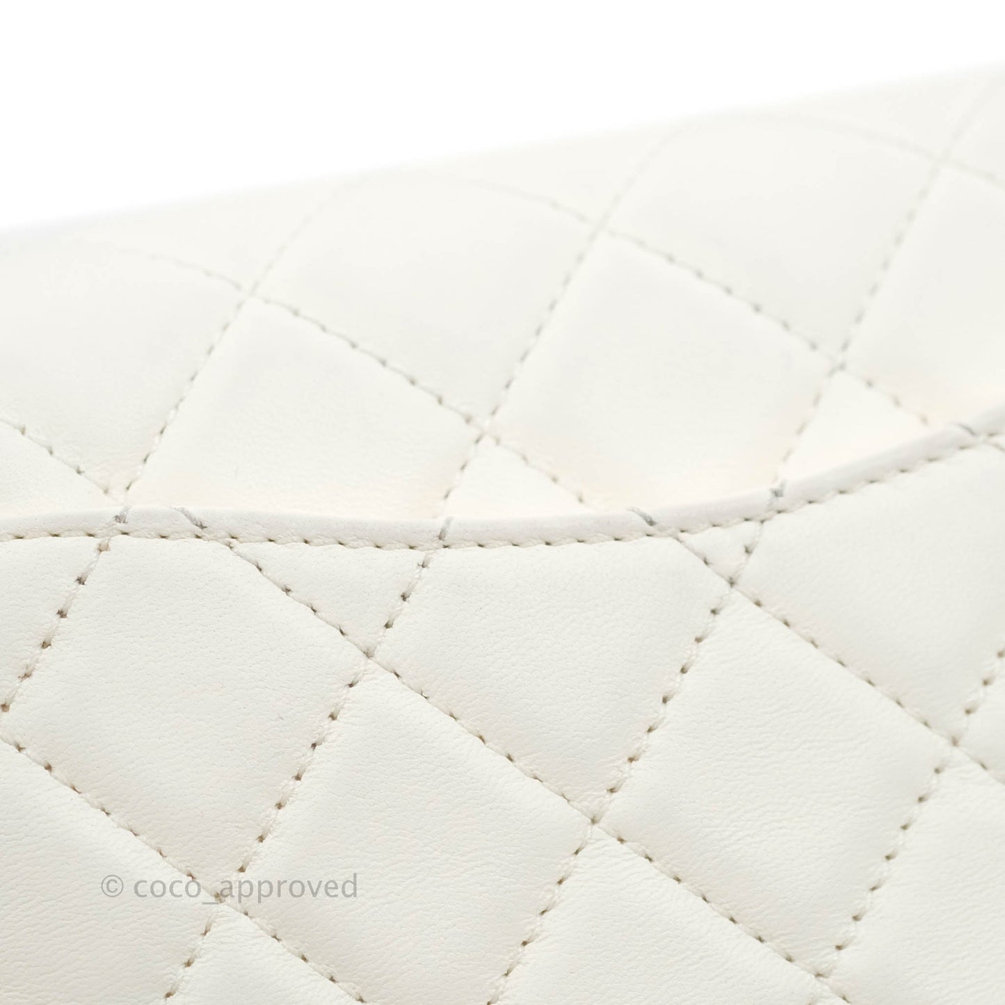 Chanel Mini Rectangular Pearl Crush Quilted White Lambskin Aged Gold Hardware