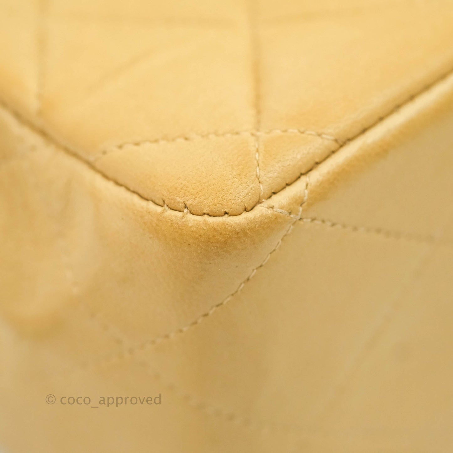 Chanel Classic Vintage Jumbo Single Flap Beige Lambskin Gold Hardware