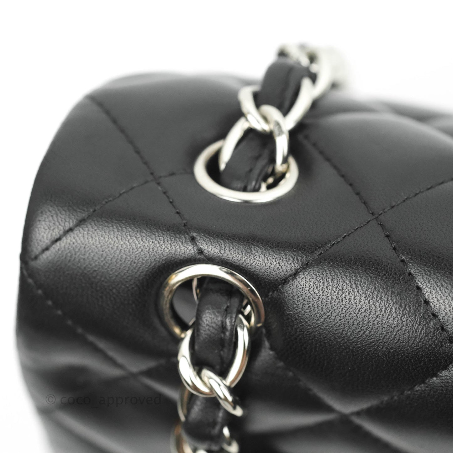 Chanel Quilted Maxi Single Flap Black Lambskin Silver Hardware