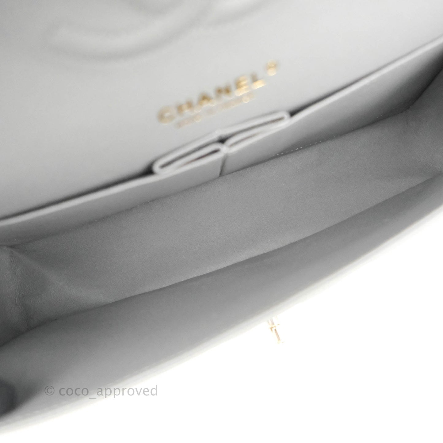 Chanel Classic M/L Medium Flap Quilted Grey Caviar Gold Hardware 20C