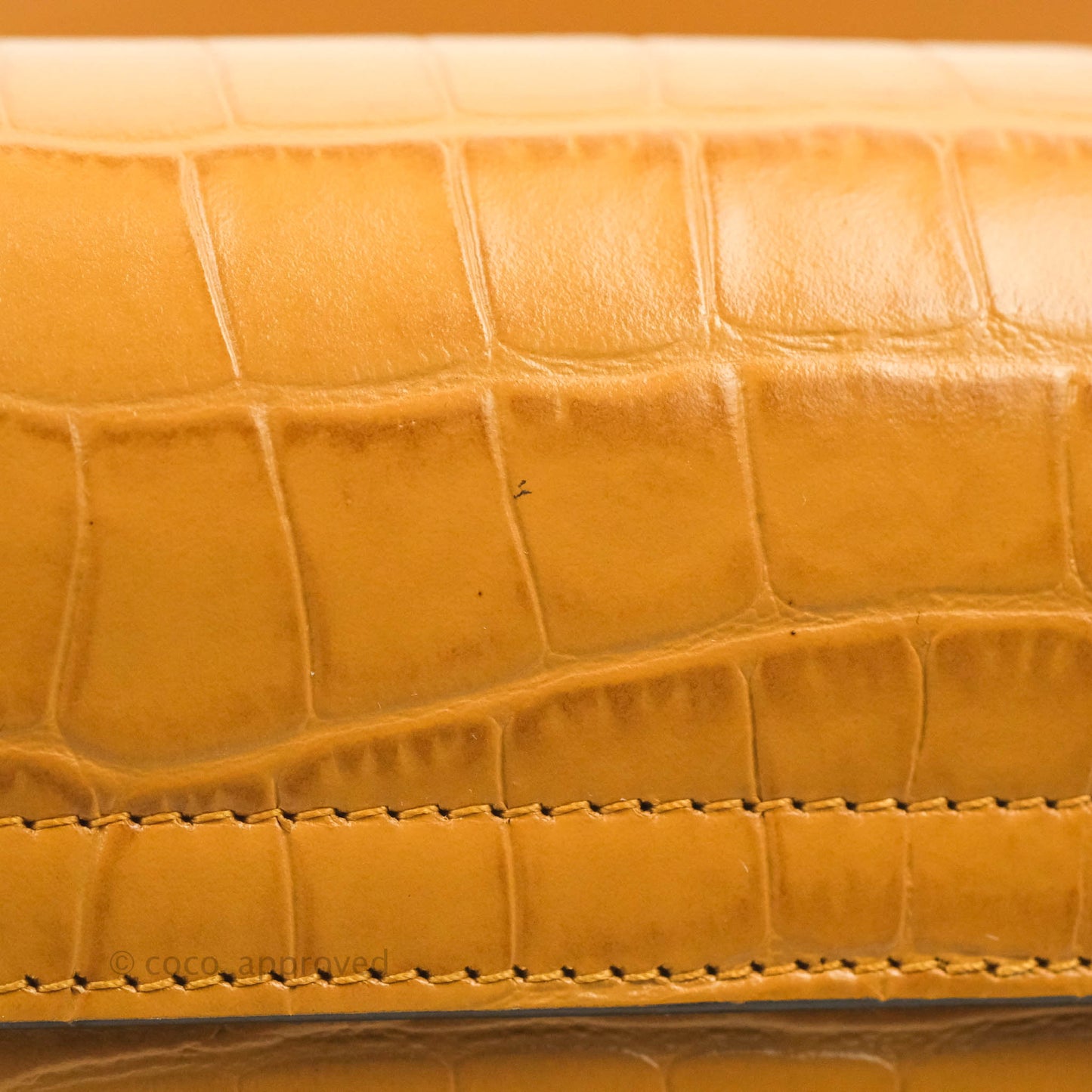 Chloe Small Croc-Embossed Tess Brown Bag