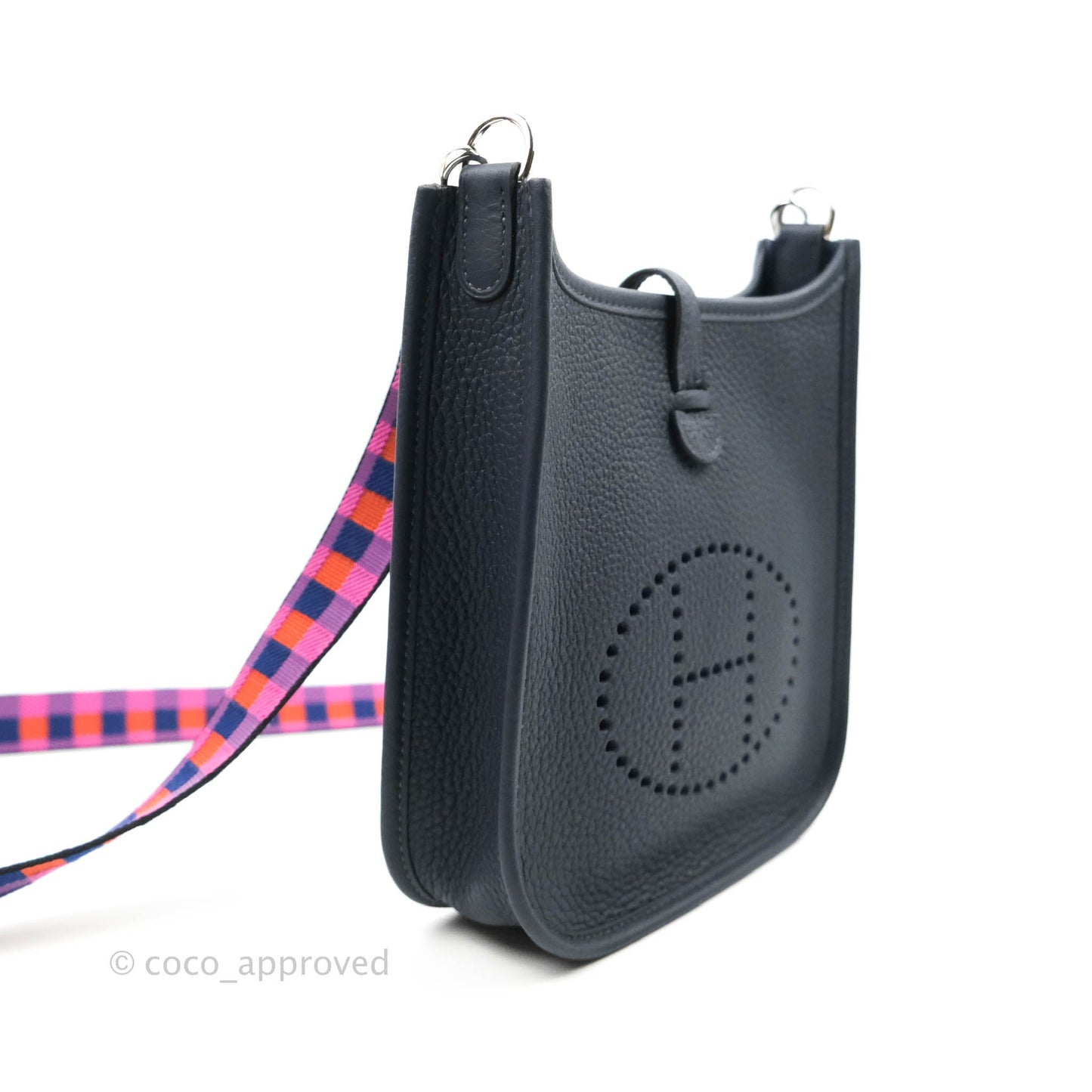 Hermès Clemence Mini Evelyne TPM Navy Palladium Hardware