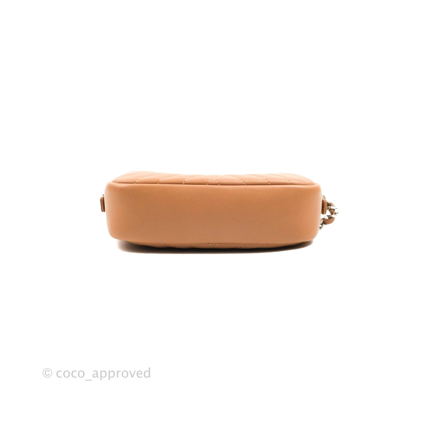 Chanel Chevron Camera Case Calfskin Dark Beige