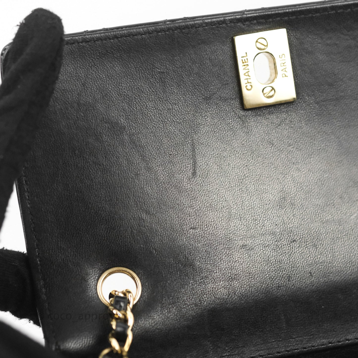 Chanel Mini Flap Clutch with Chain Black Gold Hardware