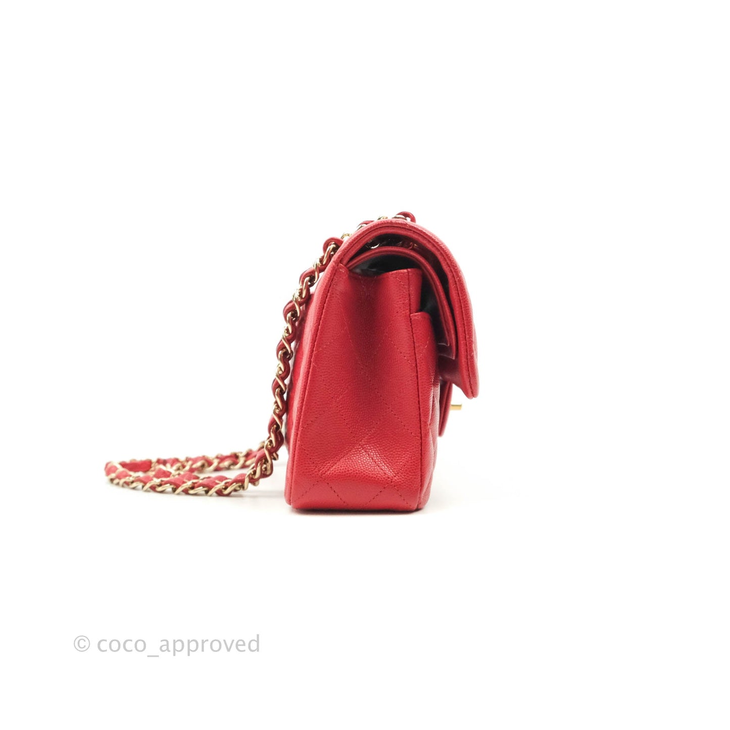 Chanel Classic Small S/M Flap Red Caviar Gold Hardware