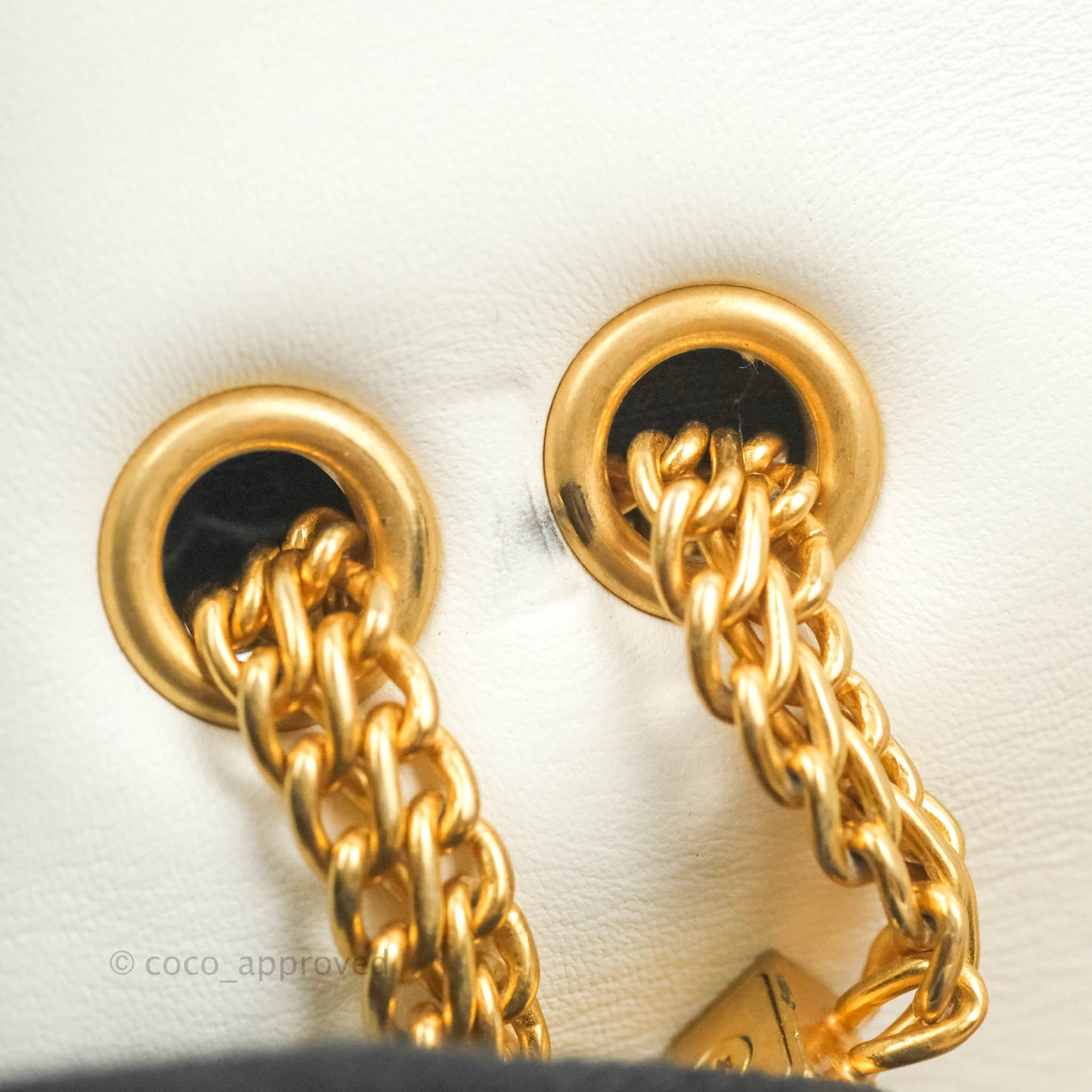Chanel Large White Flap Bag With Woven CC Logo Lambskin Gold Hardware 22C