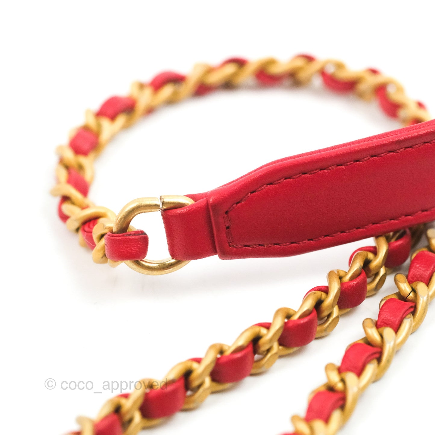 Chanel Quilted Small CC Filigree Vanity Case Red Caviar Gold Hardware