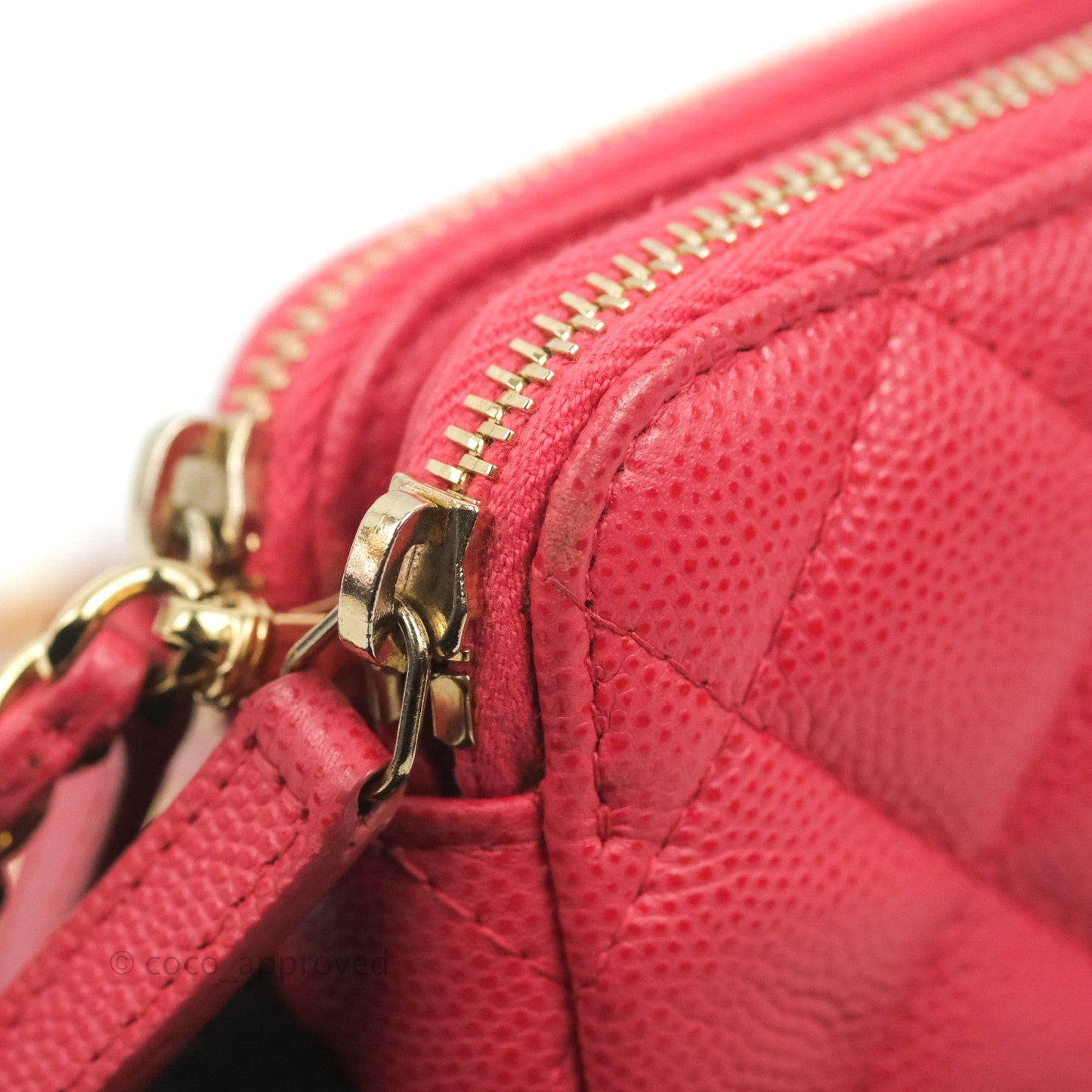 Chanel Quilted Clutch With Chain Pink Caviar Gold Hardware
