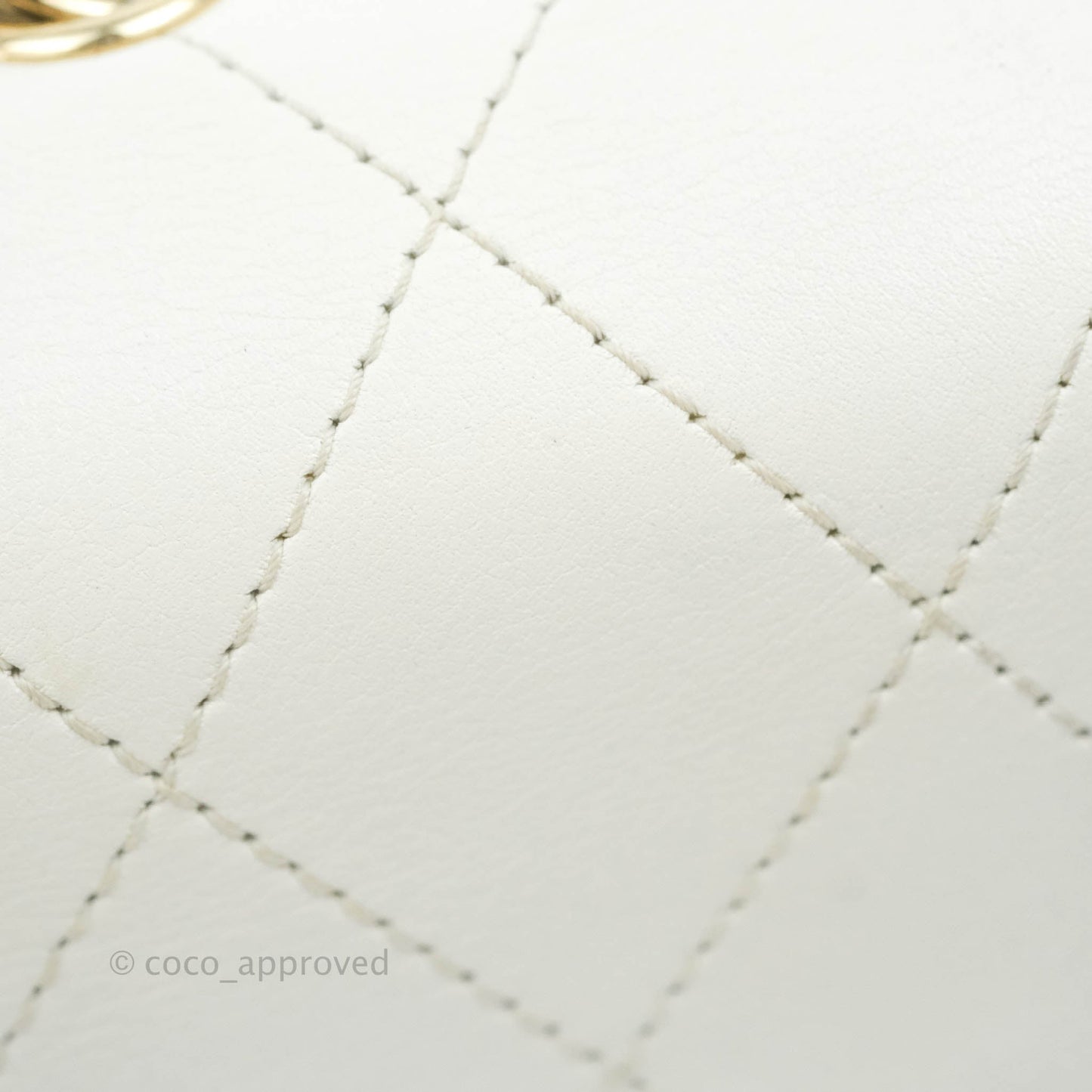 Chanel Flap Bag White Calfskin Gold Hardware 19S