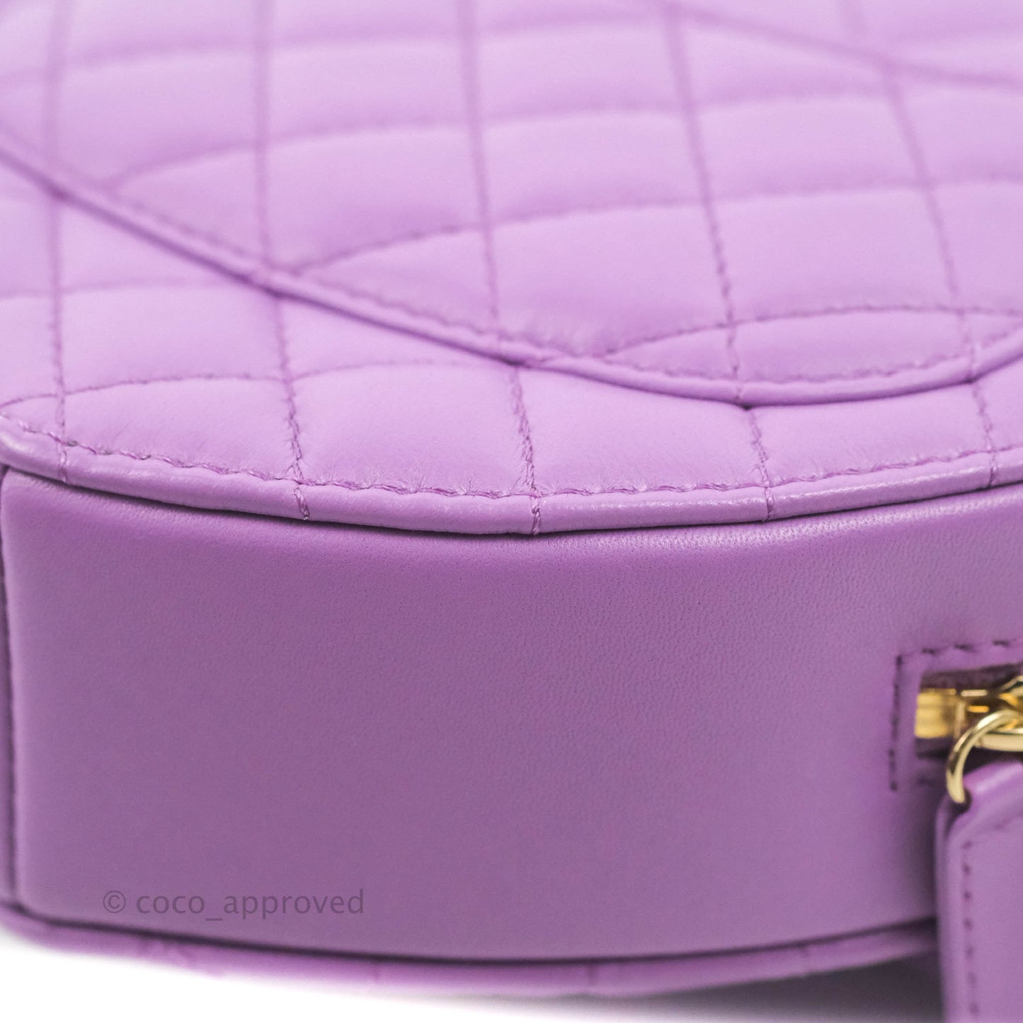 Chanel Large Heart Bag Purple Lambskin Gold Hardware 22S