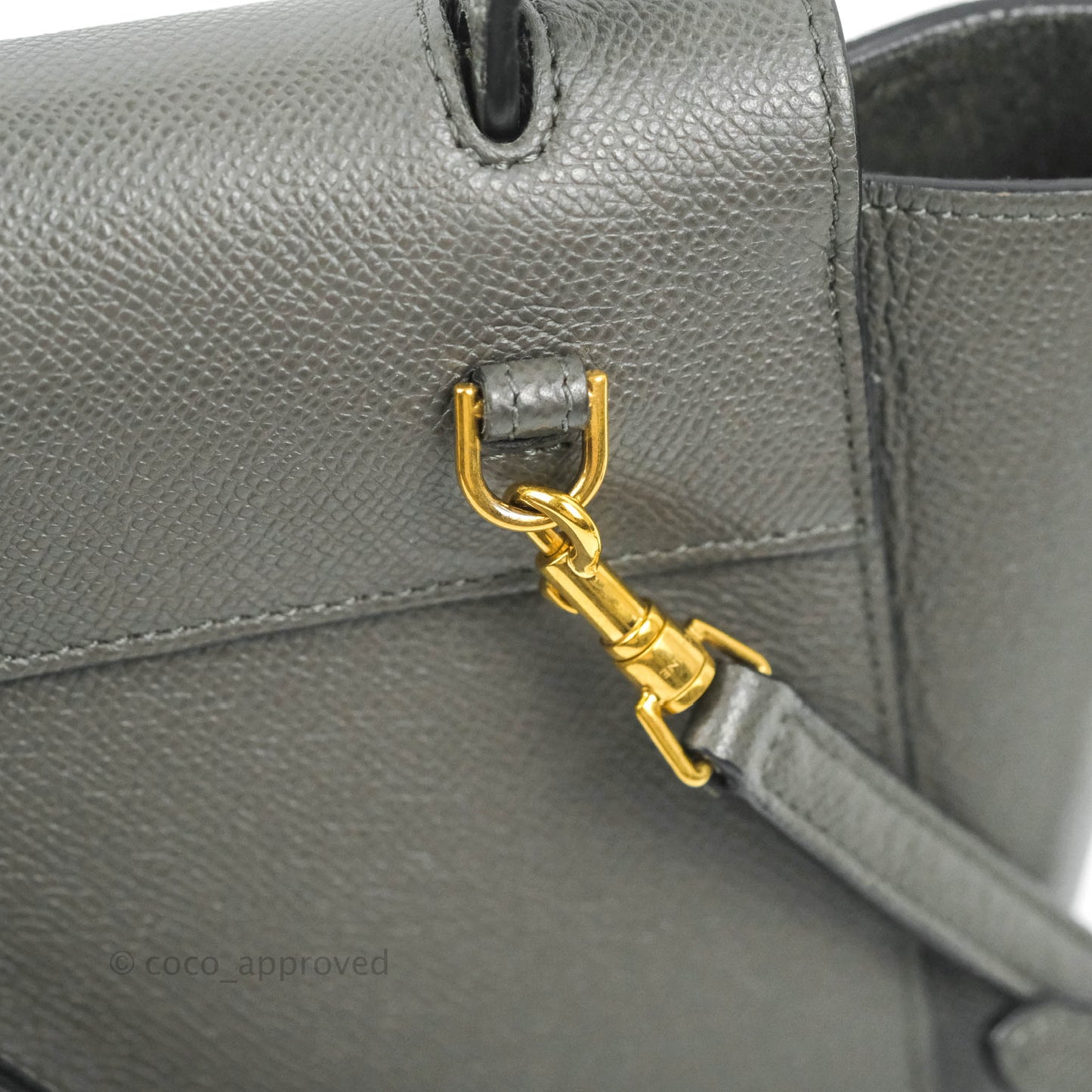Celine Nano Belt Bag Grey Grained Calfskin Gold Hardware