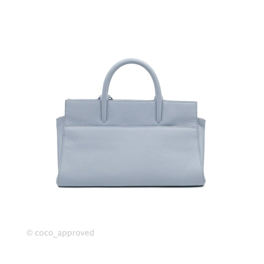 Saint Laurent Small Cabas Rive Gauche Bag Grained Calfskin Baby Blue Silver Hardware