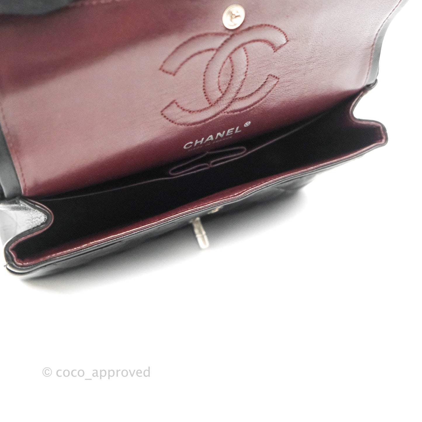 Chanel Small Classic Quilted Flap Black Lambskin Silver Hardware