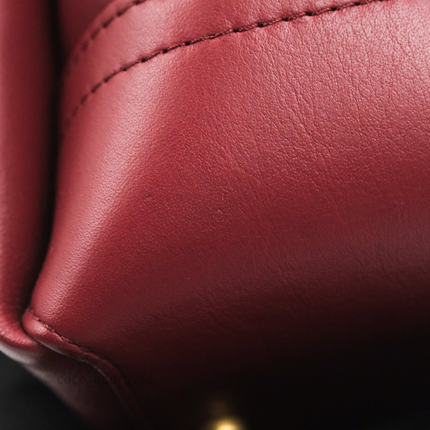 Chanel Flap Bag Dark Red Calfskin Aged Gold Hardware