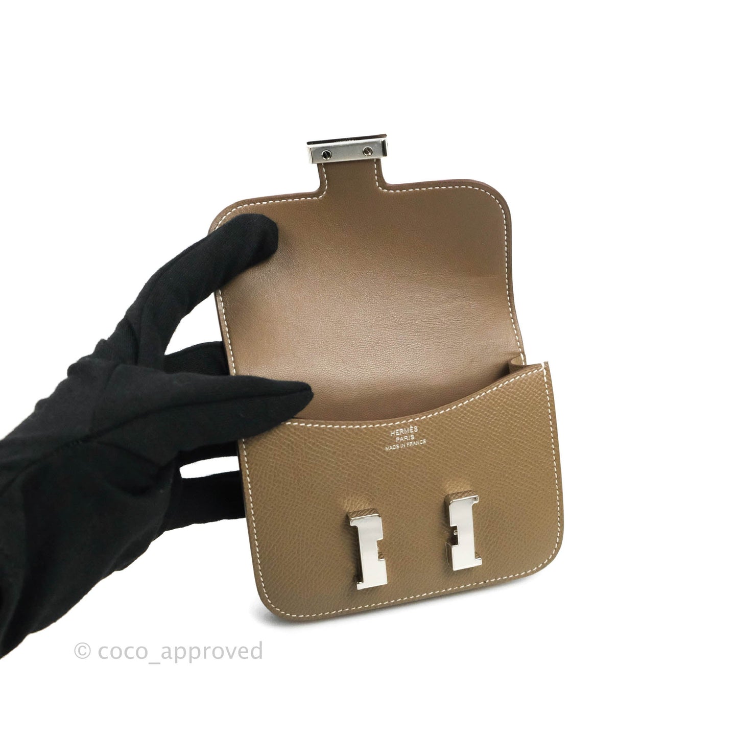 Hermès Constance Slim Wallet Etoupe Epsom Palladium Hardware