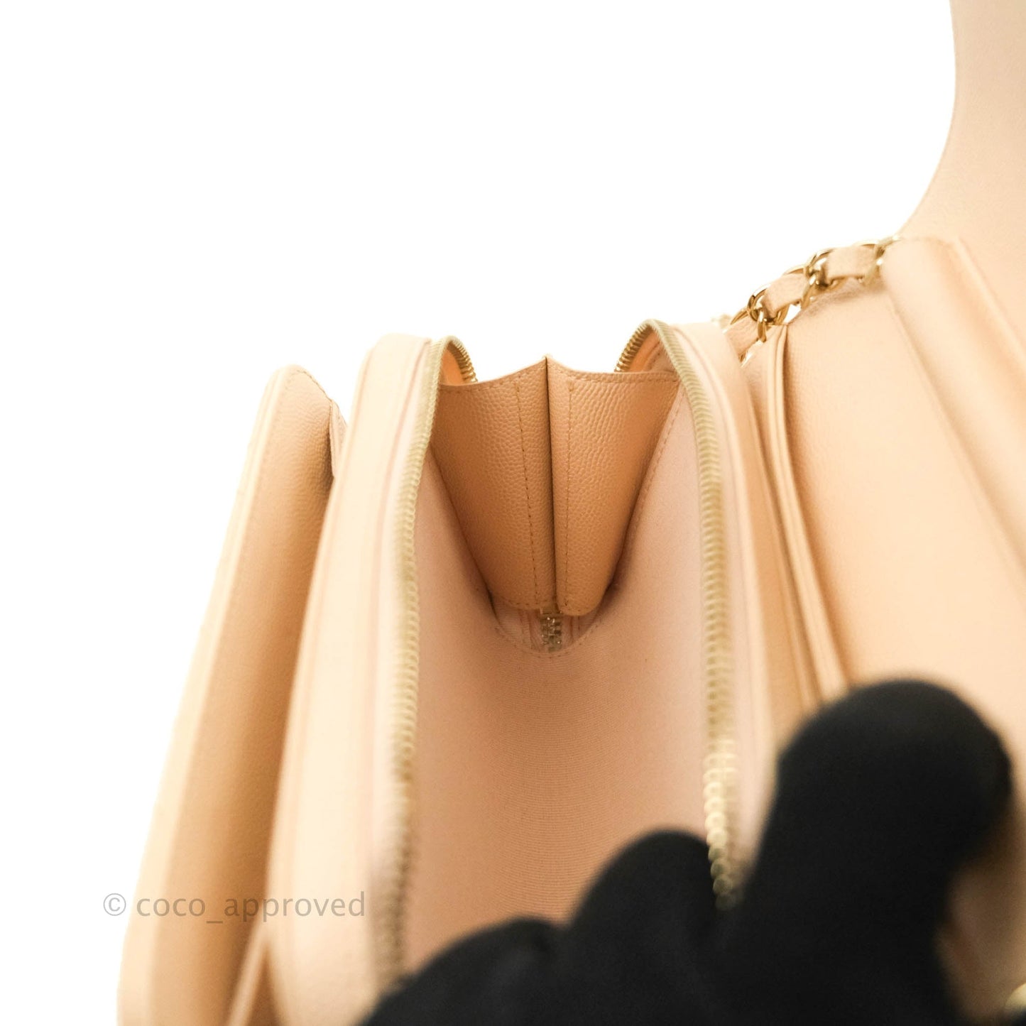 Chanel Quilted Small Like The Wallet Flap Light Beige Caviar Light Gold Hardware 22C