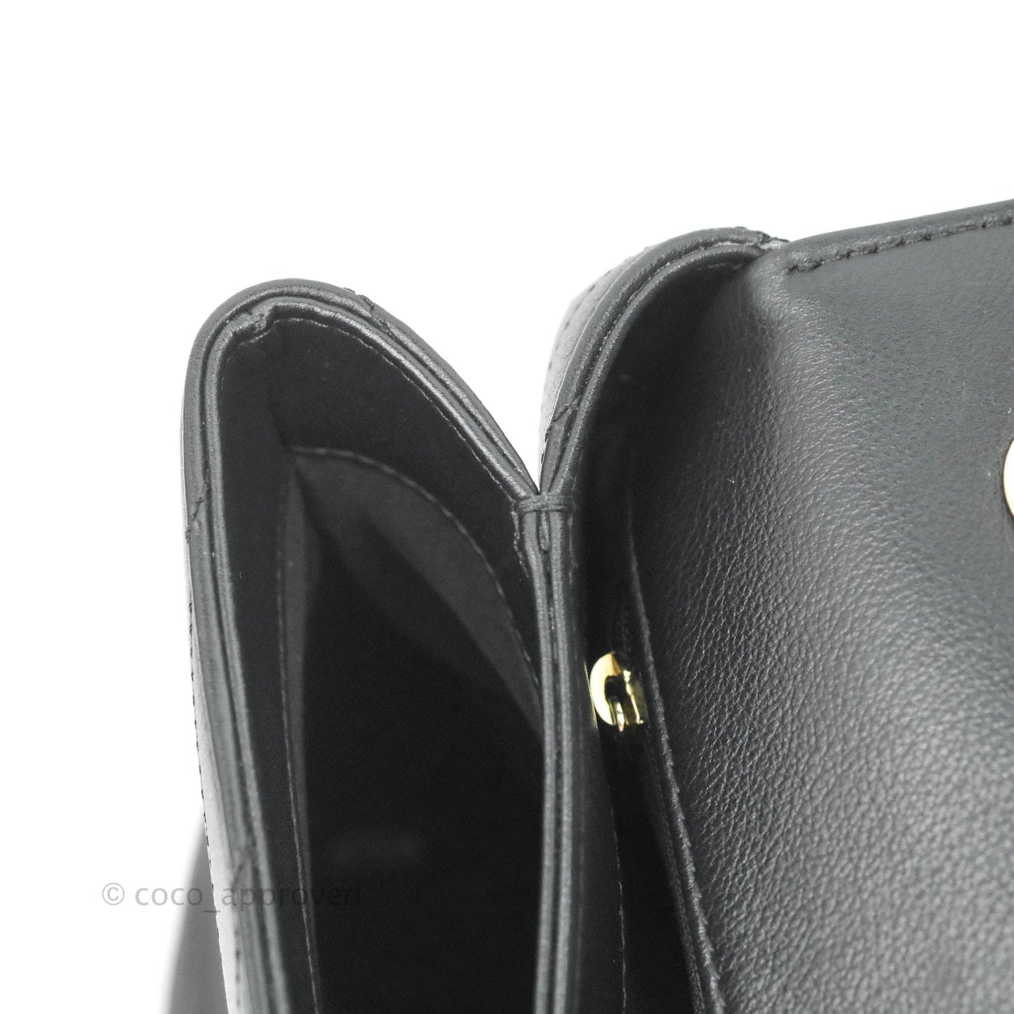 Chanel Chevron Top Handle Black Calfskin Gold Hardware