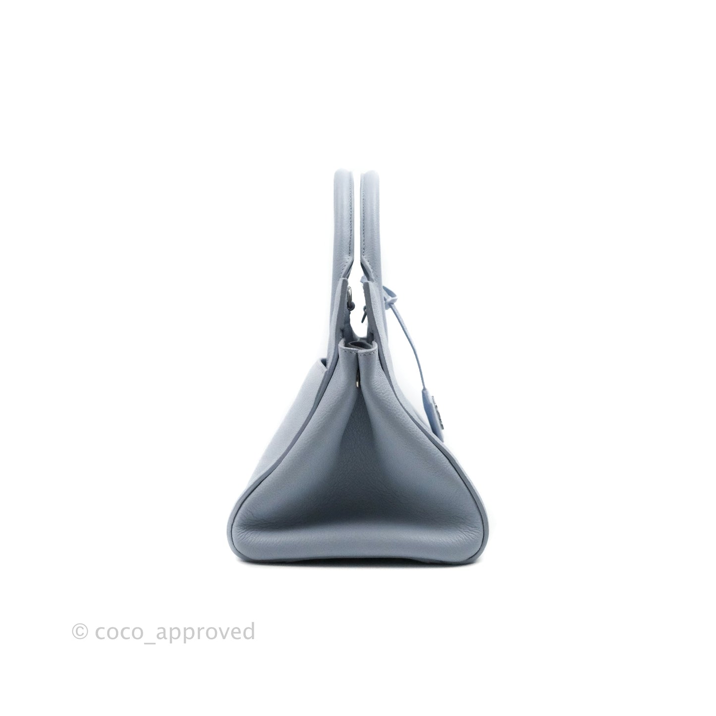 Saint Laurent Small Cabas Rive Gauche Bag Grained Calfskin Baby Blue Silver Hardware