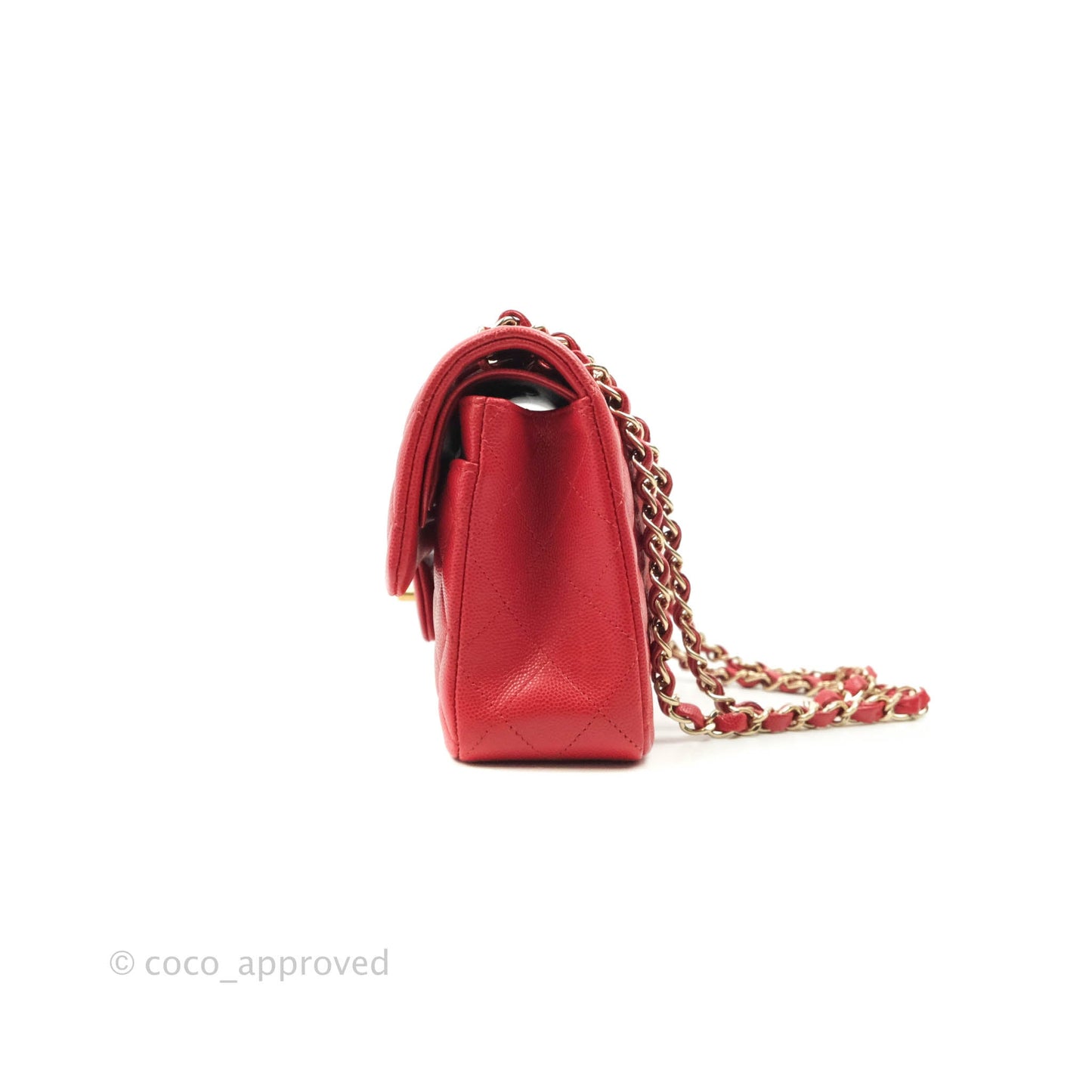 Chanel Classic Small S/M Flap Red Caviar Gold Hardware