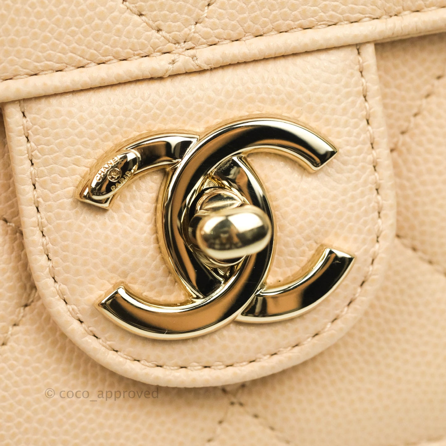 Chanel Quilted Small Like The Wallet Flap Light Beige Caviar Light Gold Hardware 22C