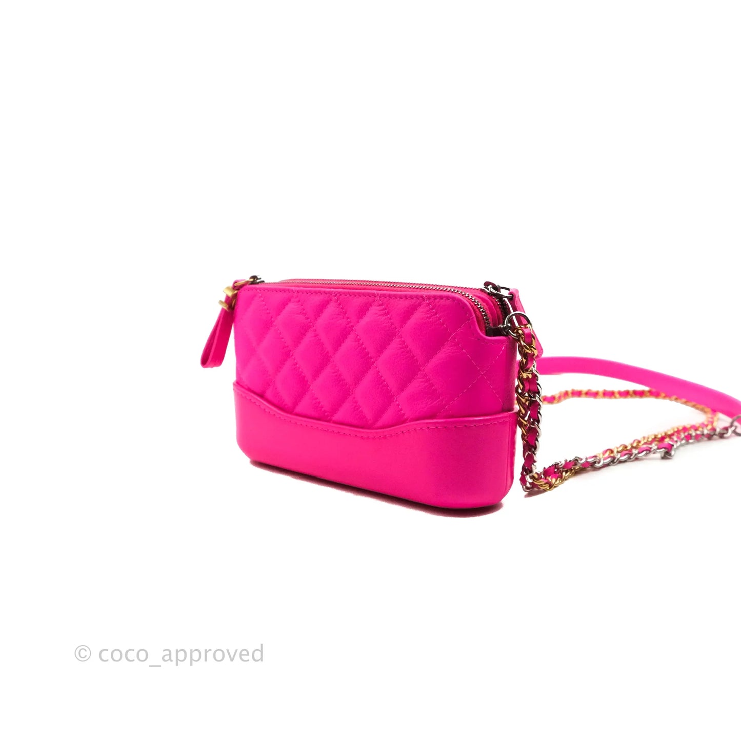 Chanel Gabrielle Clutch With Chain Goatskin Neo Pink Mixed Hardware
