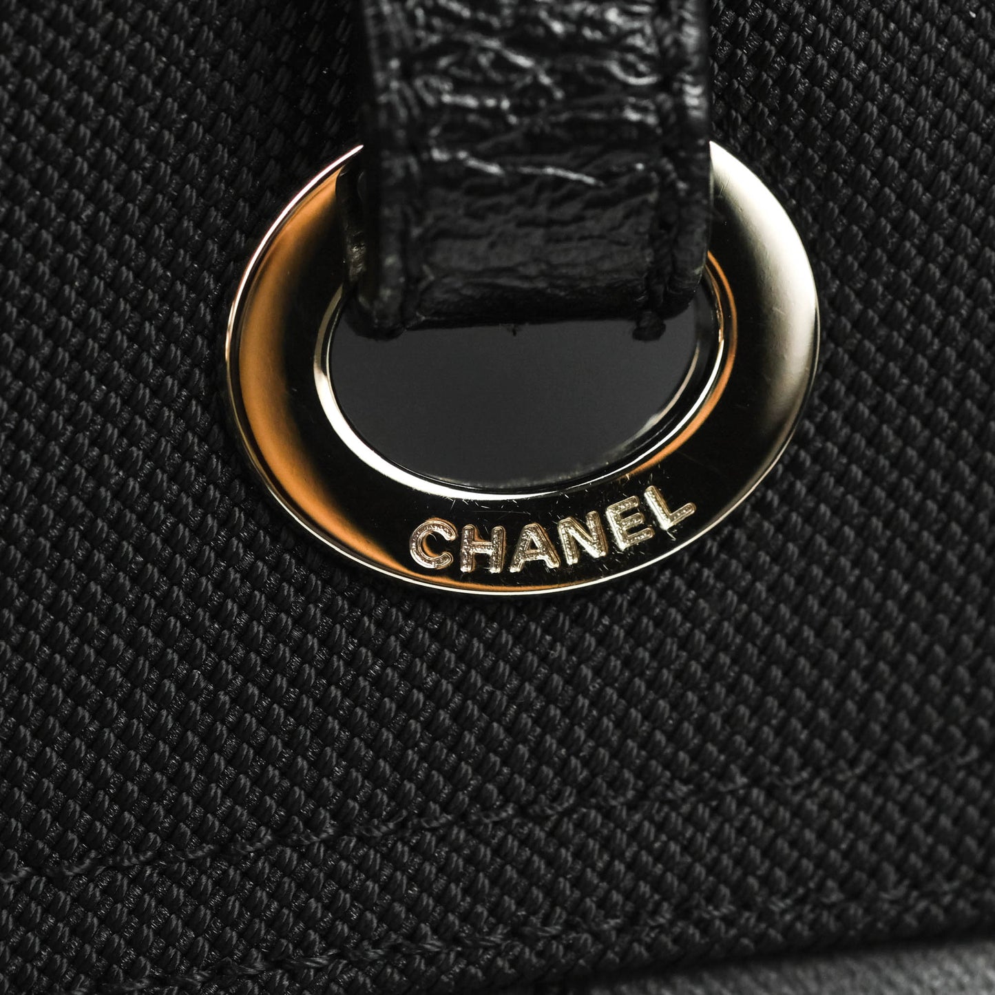 Chanel Quilted Large Paris Biarritz Tote Black Coated Canvas