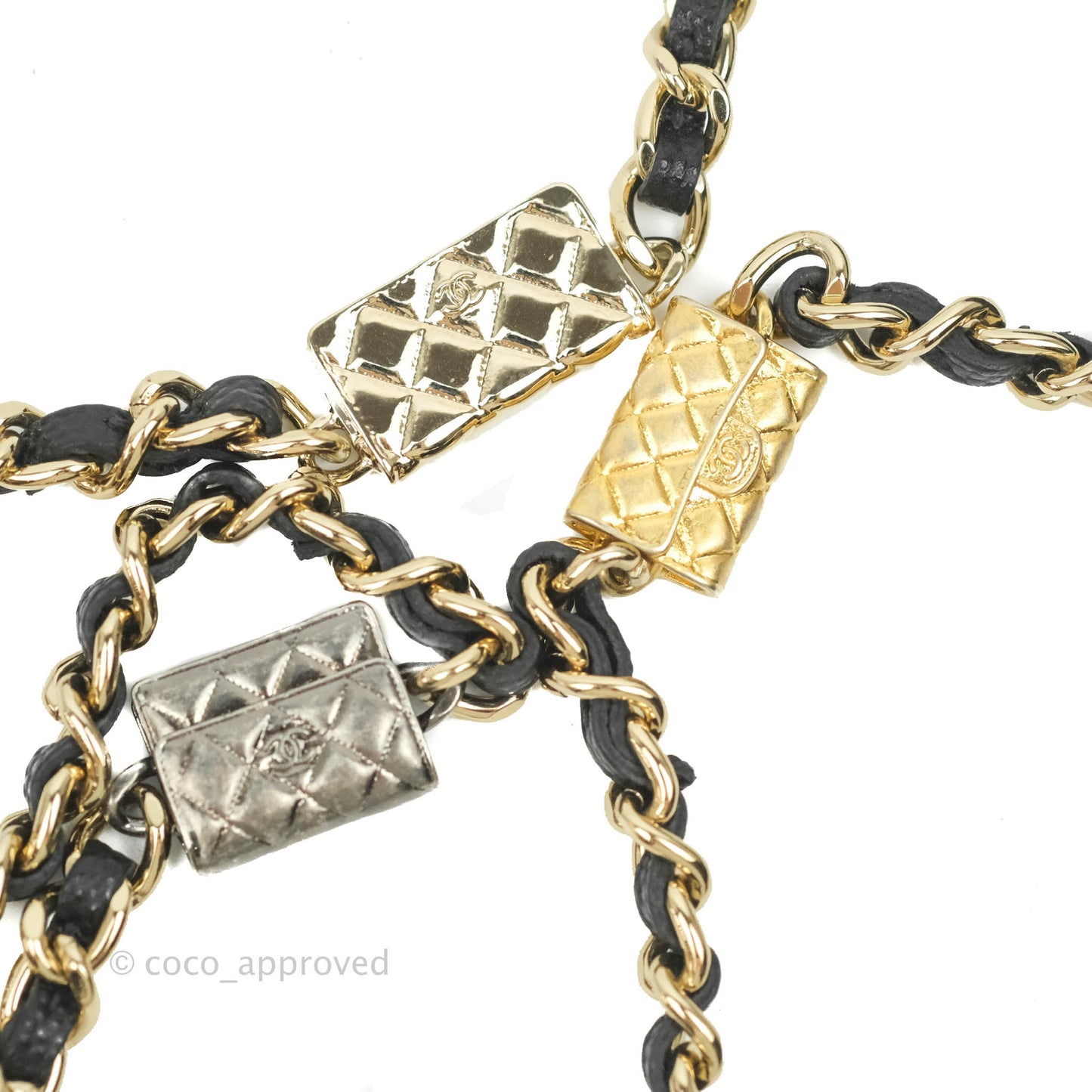 Chanel Quilted WOC Black Caviar Gold Hardware With Charms